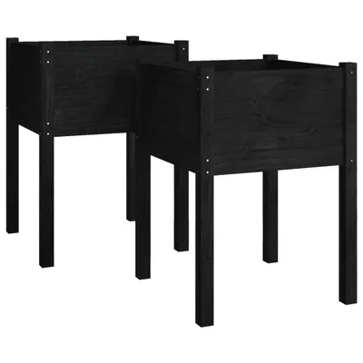 Obrázek produktu pro vidaXL květináč 2 ks černý 50x50x70 cm borovicový masiv