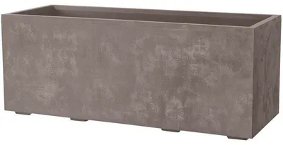 Image de Pot de fleurs rectangulaire Deroma Millennium, 97 L, 99 cm, À réserve d'eau et roulettes, Marron