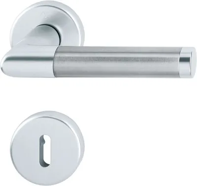 Produktbild von HOPPE Aluminium-Rosetten-Türgriff-Garnitur Amsterdam GRT-SST/F1/F69/8/8.5/OB/37-42/RFL-R/L - 11538715
