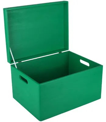 Productafbeelding van Creative Deco XXL Groene Grote Houten Doos Opbergdoos, 40 x 30 x 24 cm