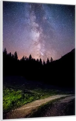 Produktbild von Wallario Wandbild Pfad zur Milchstraße, Größe: 61 x 91,50 cm, Poster mit weißem Aluminiumrahmen