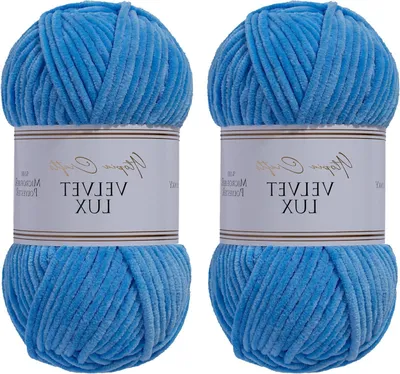 Productafbeelding van Grof Garen - Chenille Garen - Breien Haken - Machinewasbaar - 200g - Hemelsblauw