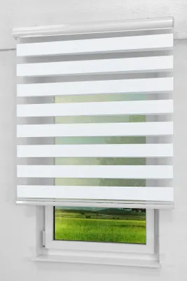 Produktbild von Lysel - Qualitätsdoppelrollo abdunkelnd weißgrau, (B x H) 40cm x 175cm in weiß/weißgrau
