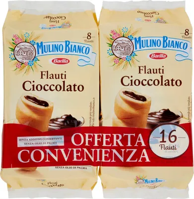Produktbild von Mulino bianco flauti cioccolato pacco doppio x16 gr.560 (1000035257)