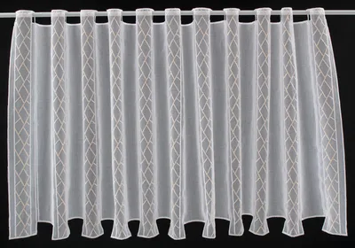 Produktbild von Gardinen Kranzusch Scheibengardine grafisch bestickt 60x80 cm H/B weiß beige Bistrogardine Vorhang Küche 1er Pack