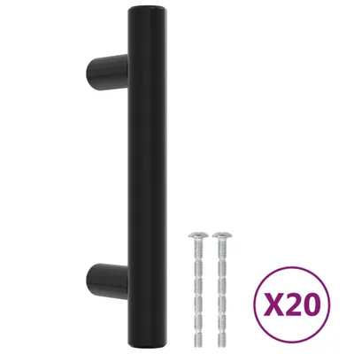 Produktbild von vidaXL Möbelgriffe 20 Stk. Schwarz 64 mm Edelstahl