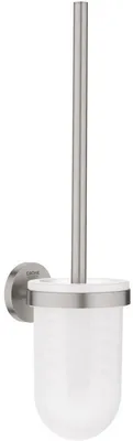 Produktbild von GROHE Toilettenbürstengarnitur Essentials 40374_1, Material Glas/Metall, Wandmontage, supersteel/glas