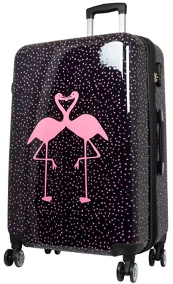 Produktbild von Hartschalen-Koffer Großer Reisekoffer Flamingo 77 cm Motivkoffer Dehnfalte