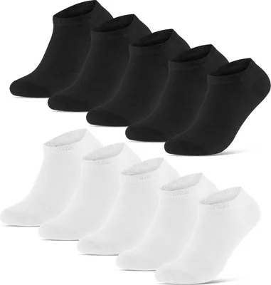 Produktbild von 10 Paar Sneakersocken Damen & Herren Basicline 70202T - Schwarz/Weiß ( 35-38 )