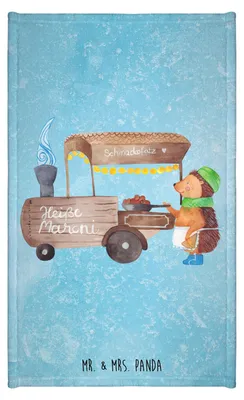 Produktbild von Mr. & Mrs. Panda Handtuch Igel Maronen - Eisblau - Geschenk, Frotteehandtuch, Kleines, Klein, Kastanien, Duft, badezimmer, Weihnachten, Frotteetuch, Weihnachtsmarkt