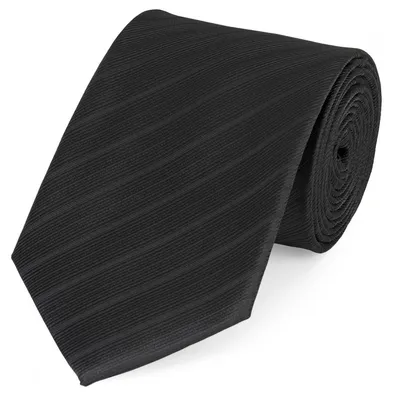 Produktbild von Fabio Farini - 1 Stück gestreifte Herren Krawatte - Tie mit Streifen in 6cm oder 8cm Breite Breit (8cm), Schwarz/dezente Streifen