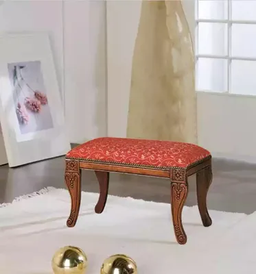 Produktbild von Hocker Zimmer Polster Textil Stoff Klassischer Polsterhocker Design Sitzmöbel