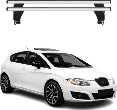 Image de Menabo Barres de toit Transversales pour Seat Leon II 2009-2013 Gris ABE 2x