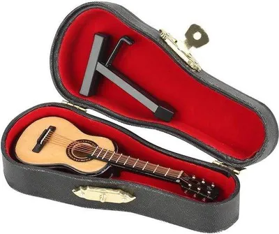 Produktbild von Kleine Holzgitarre Dekoration mit Standfuß