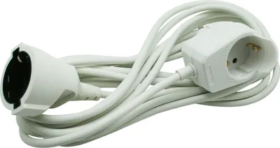 Produktbild von Verlängerungskabel Stromkabel Rund 5m mit extra Steckdose Euro Schuko Stecker Verlängerung Kabel