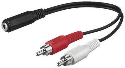 Produktbild von Wentronic 3.5mm - 2x RCA, 0.2m, 2 x RCA, 3.5mm, 14 g, polybag