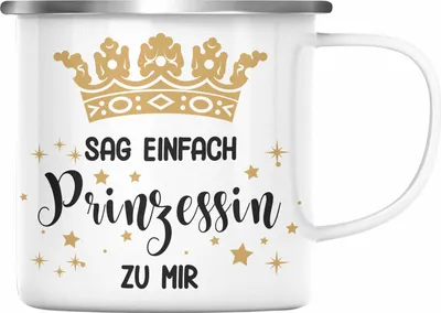 Produktbild von Trendation - Emaille Tasse Prinzessin Geschenk Mädchen Jugendliche Tochter Lustiger Spruch Geschenkiee Geburtstag Lustig (Silber)