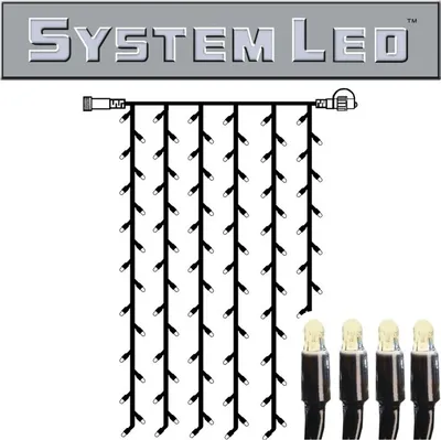 System LED Black | Lichtvorhang | koppelbar | exkl. Trafo | 1.00m x 2.00m | 102x Warmweiß