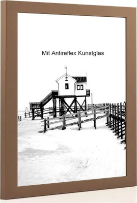 Productafbeelding van Grote Fotolijst Brons 61x91,5 cm met Antireflexglas voor Muur en Tafel