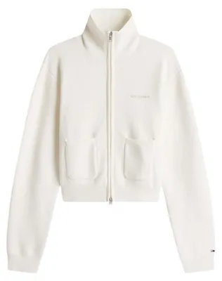 Productafbeelding van Tommy Jeans - Kort model gebreide vest voor dames, model GT41726 (maat 38 EU) (antiek wit)