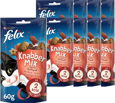 Produktbild von FELIX KnabberMix Grillspaß Knuspriger Katzensnack  (8er Pack (8 x 60g))