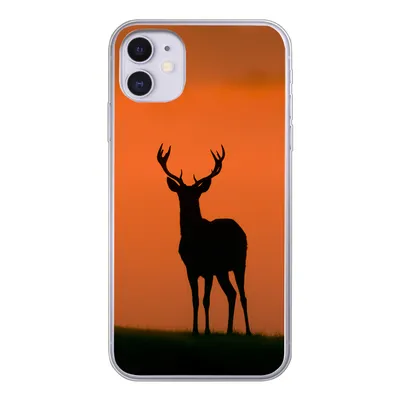 Produktbild von MuchoWow® Handyhülle Schutzhülle Hülle für iPhone 11 Hirsch - Scherenschnitt - Nebel Silikon Softcase Handy Hülle - Handytasche