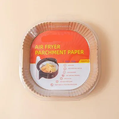 Immagine prodotto di 16 cm x 16 cm, 200 fogli, teglia quadrata per friggitrice ad aria, ideale per la friggitrice ad aria.