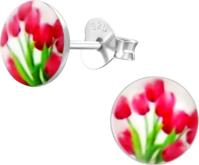 Produktbild von Ohrringe Ohrstecker 925 Sterling Silber mit Tulpen