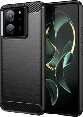 Immagine prodotto di Custodia per Xiaomi 13T / 13T Pro / Redmi K60 Silicone TPU ultra morbido, fibra di carbonio, custodia protettiva antiurto nero