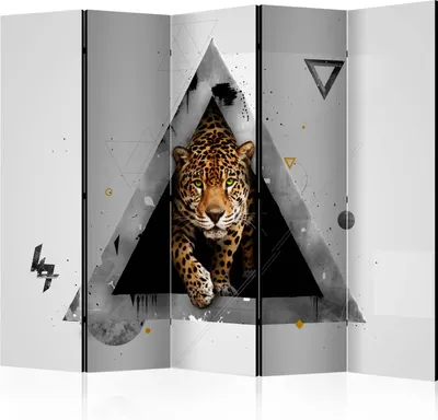 Produktbild von 5-teiliger Doppelseitiger Vlies Paravent - Wild abstraction II 225x172 cm Tiere g-C-0211-z-c