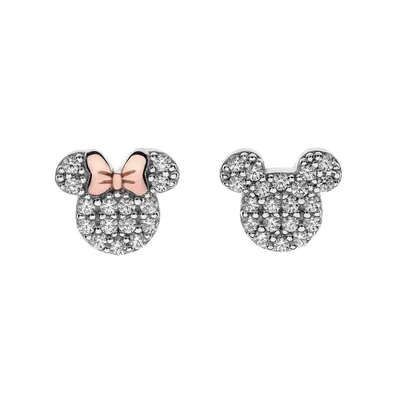 Image de Disney Enfants clous d'oreilles Mickey Mouse argent 925 plaqué rose scintillant zircon E905016UZWL