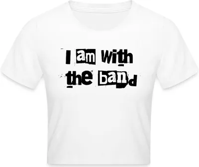 Produktbild von Spreadshirt I Am With The Band Festival Rock Bandshirt Crop Top, XS, Weiß