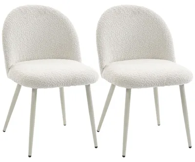Produktbild von HOMCOM Esszimmerstühle 2er Set Küchenstuhl mit Rückenlehne, Chenille-Optik