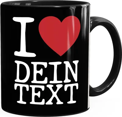Produktbild von Kaffee-Tasse I love you personalisierbar anpassbar mit Wunsch-Namen Liebe Geschenk Moonworks® schwarz unisize