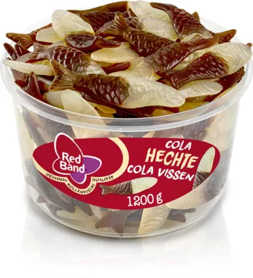 Produktbild von Red Band Cola Hechte Fruchtgummi Fische mit Colageschmack 1200g