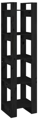 Obrázek produktu pro vidaXL Regál na knihy / rozdělovač místností černý 41x35x160 cm Masivní borovicové dřevo