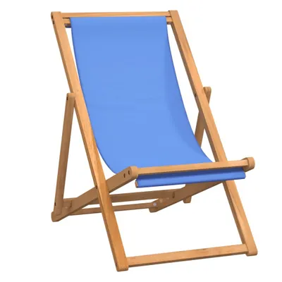 Image de vidaXL Chaise longue teck 56x105x96 cm bleu
