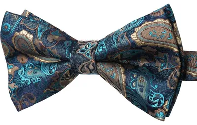 Produktbild von Fliege Herren vorgebunden verstellbar Paisley Grün & Gold