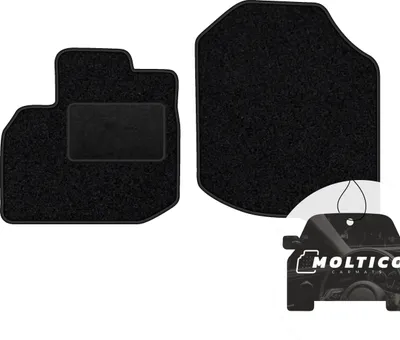 Produktbild von moto-MOLTICO Vorne Fußmatten Auto Velours Autoteppiche Schwarz Automatten Set 2-teilig passend für Honda City V 2009-2013