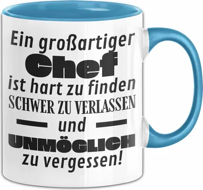 Produktbild von Chef Abschied Geschenk Tasse Abschiedsgeschenk für Chef Hart Zu Finden Schwer Zu Verlassen (Blau)