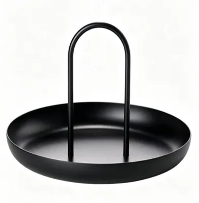 Productafbeelding van Serveertray - Rond met handgrepen - Voor decoratie en serveren - Metaal, diameter 20 cm