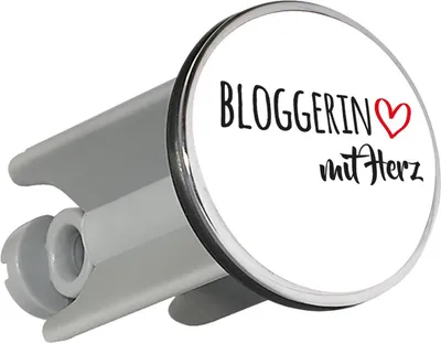 Produktbild von Huuraa Waschbeckenstöpsel Bloggerin mit Herz 4cm höhenverstellbar Abflussstopfen Geschenkidee