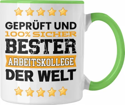 Produktbild von Trendation - Bester Arbeitskollege Der Welt Geschenk Tasse für Arbeitskollege Geburtstag Abschied Abschiedsgeschenk (Grün)