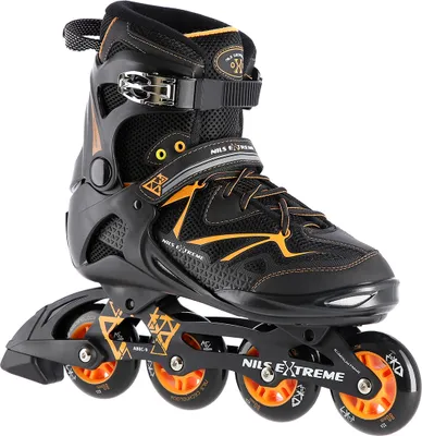 A single inline skate is shown against a white background.