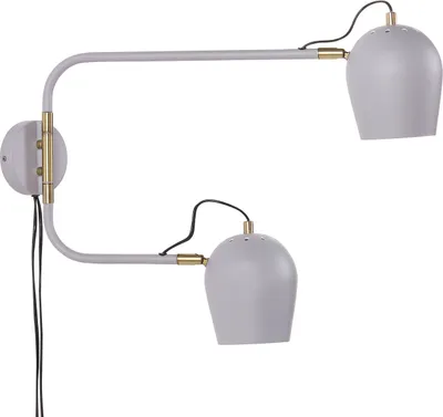 Produktbild von BELIANI Wandlampe Hellgrau aus Eisen 2-Flammig Industrial Style Modern Elegant für Wohnzimmer Schlafzimmer Flur