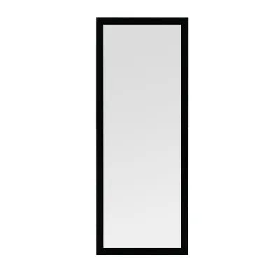 A full-length mirror with a black frame, presented on a white background.