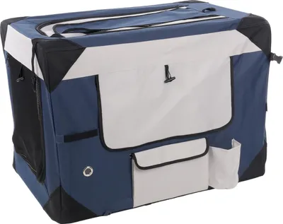 Produktbild von Flamingo Transportkäfig Geronimo blau 58,5x81,5x58,5cm - Verstärkter und Faltbar