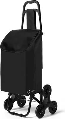 Produktbild von VOUNOT Einkaufstrolley Klappbar mit 6 Räder, Treppensteiger 32L, Schwarz