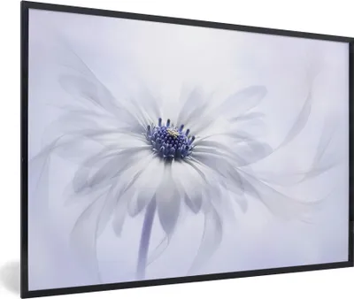 Produktbild von MuchoWow® MuchoWow® Gerahmtes Poster Blume - Abstrakt - Weiß 60x40 cm - Poster mit zchwarzem Bilderrahmen - Printing - Wanddeko Schlafzimmer