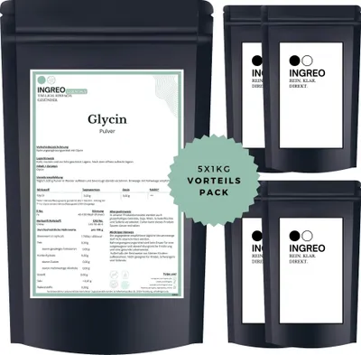 Produktbild von Glycin Pulver (40-100 Mesh) – 5kg (5X1kg)